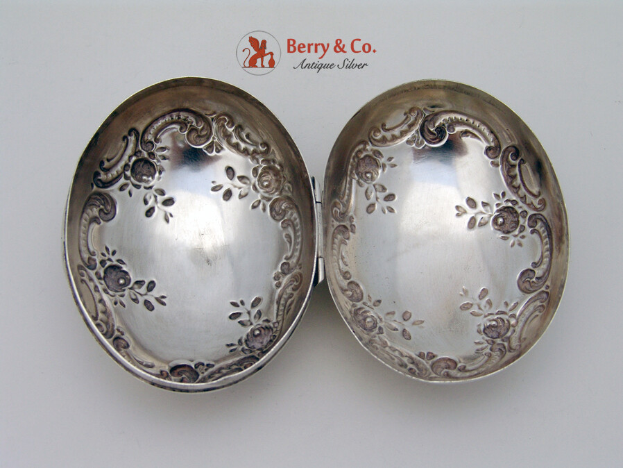 Rose and Scroll Soap Box Gorham Sterling Silver 1898 CRJ Monogram