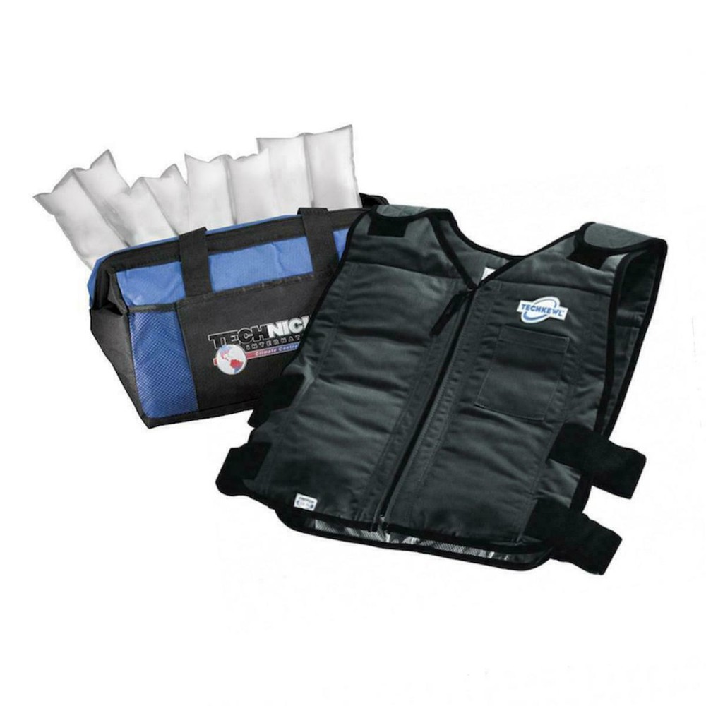 Techniche TechKewl Phase Change Cooling Vest with Inserts and Cooler Bag - Black
