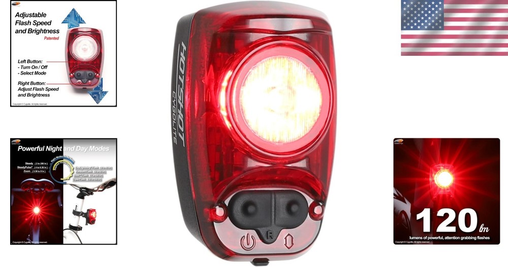USB Rechargeable 120 Lumens Taillight