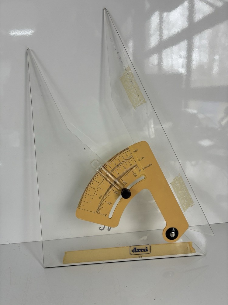 vintage DMI adjustable drafting triangle or angle finder tool 12”