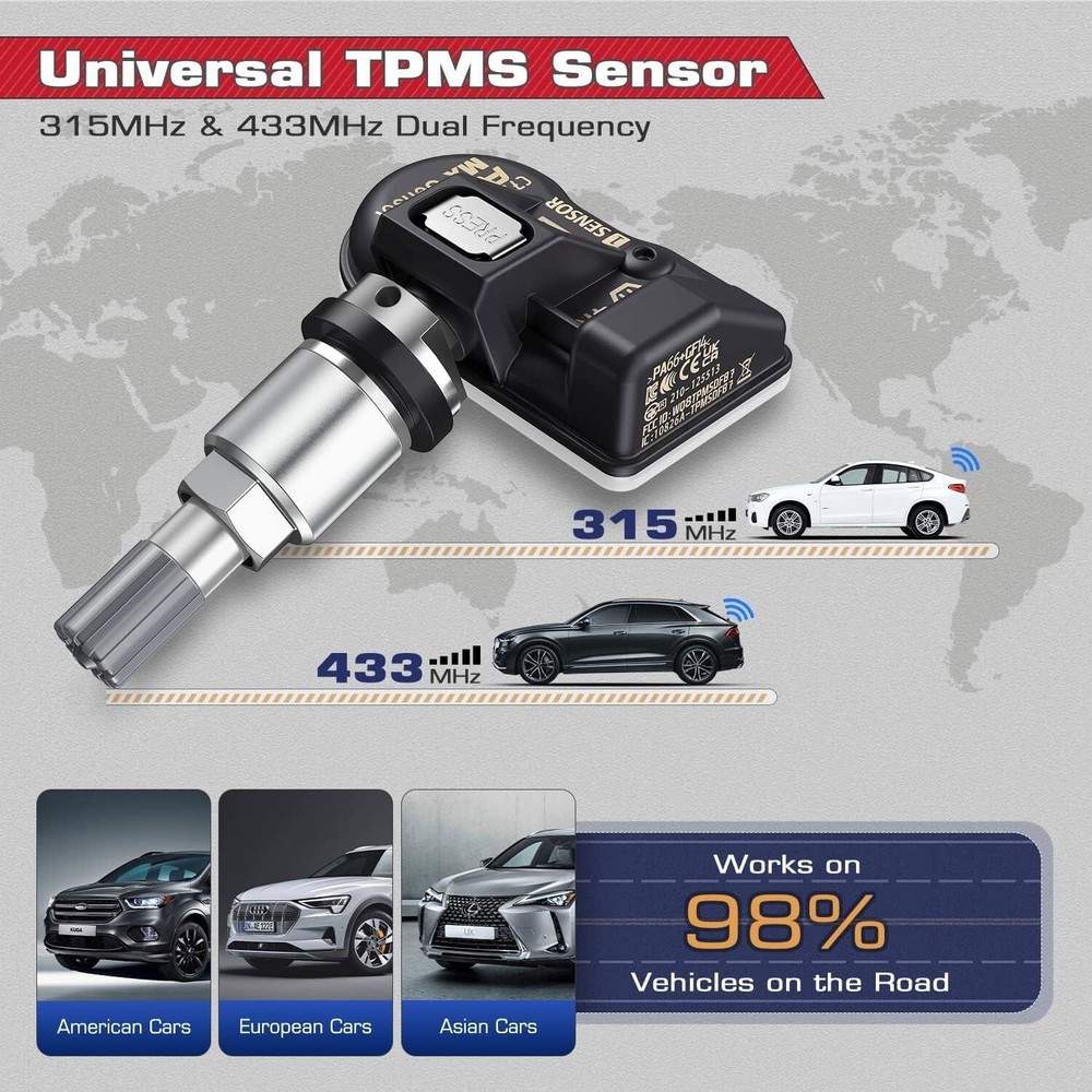 Autel MX-Sensor 315MHz & 433MHz Programmable TPMS Universal Tire Pressure Sensor
