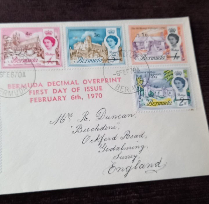 Bermuda 1970 Vintage FDC Decimal Overprints Part Set