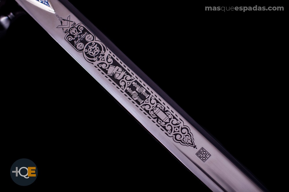 Blue enamelled silver Masonic Sword