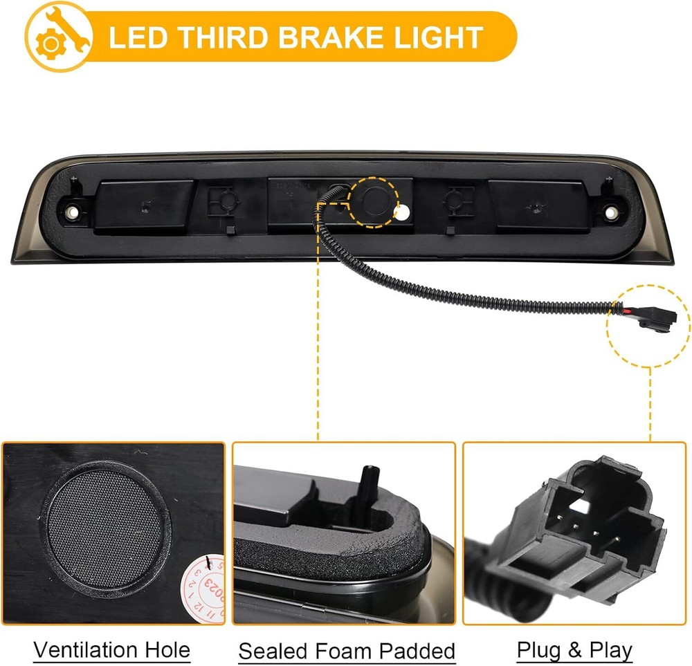 For 19-23 Dodge Ram 1500 LED 3rd Third Brake Light Cargo Center High Mount Lamp