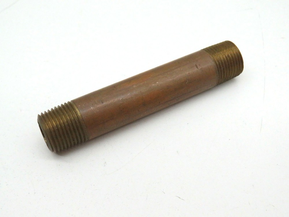 3/8" NPT x 3-1/2" Length Solid Brass Threaded Pipe Nipple