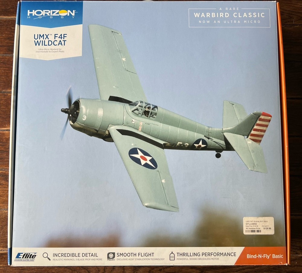 NEW UMX F4F Wildcat BNF Basic E-flite EFLU3650