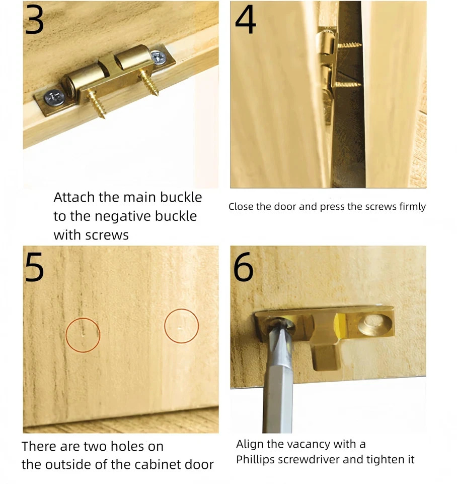 Double Ball Tension Roller Catch Latch, 2"/ 70mm Solid Brass Hardware Fitting...