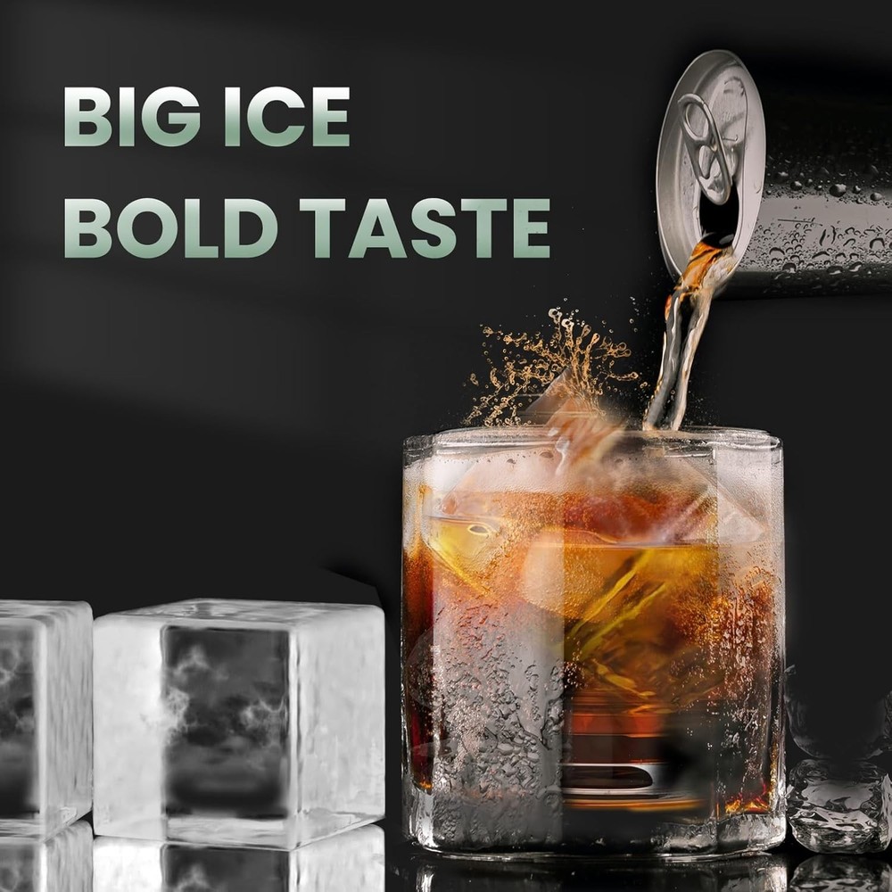 Silicone Ice Cube Tray 2-Pack, Large Molds for Large, Gray(2 pack)