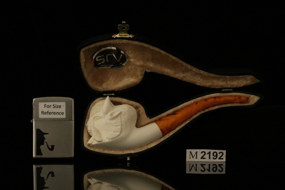 srv - Buffalo Block Meerschaum Pipe with fitted case M2192