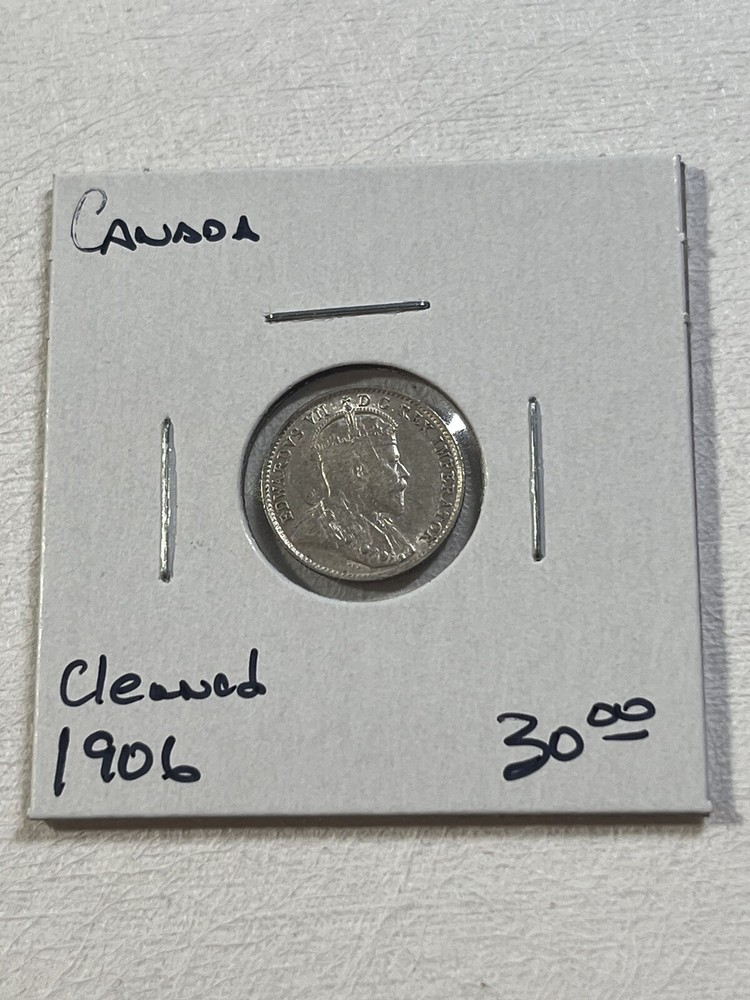 1906 Canada 5 Cents Small Silver Coin