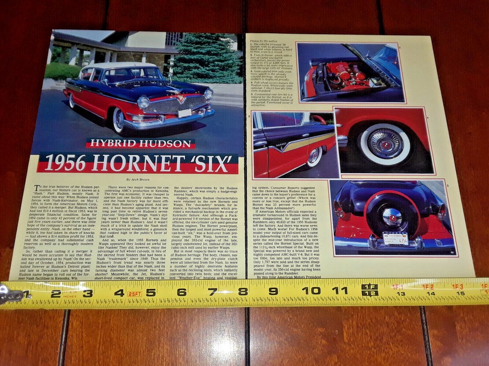 1956 HUDSON HORNET SIX ORIGINAL 1987 ARTICLE
