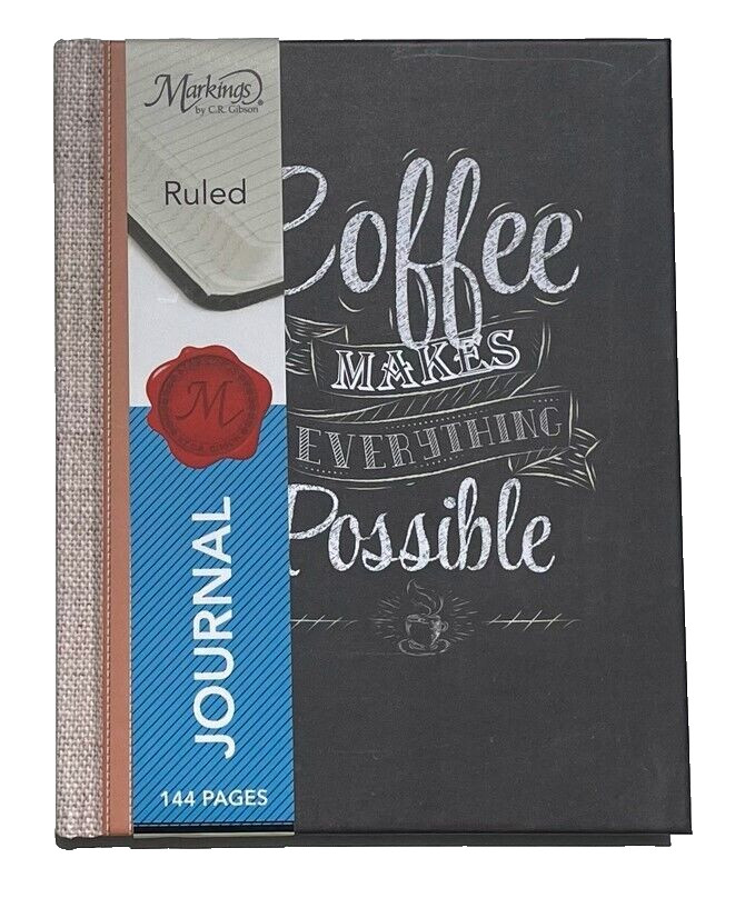 C. R. Gibson Markings Mini Notebook/Journal - Coffee Makes Everything Possible