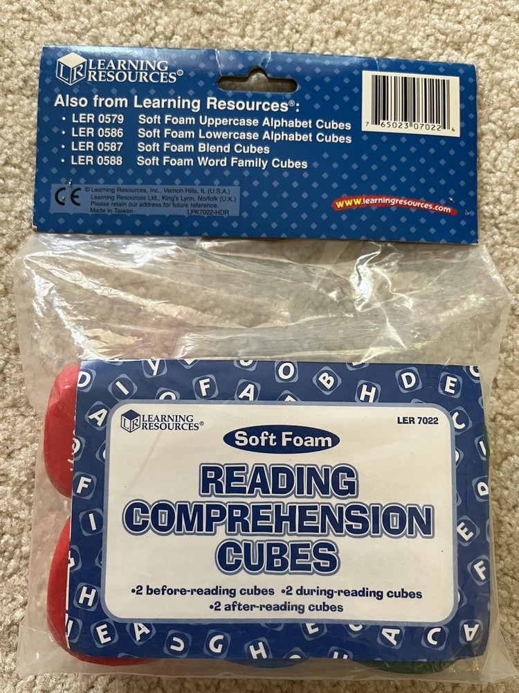 Learning Resources Reading Comprehension Cubes Homeschool Soft Foam Classroom