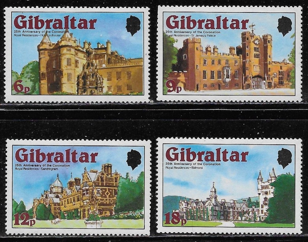 Gibraltar Scott #'s 365 - 368a MNH