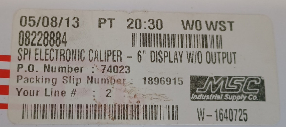 SPI 14-792-6 Electronic Caliper Big Screen 6"