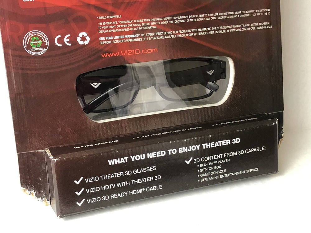 Vizio Theater 3D Glasses 4-pack