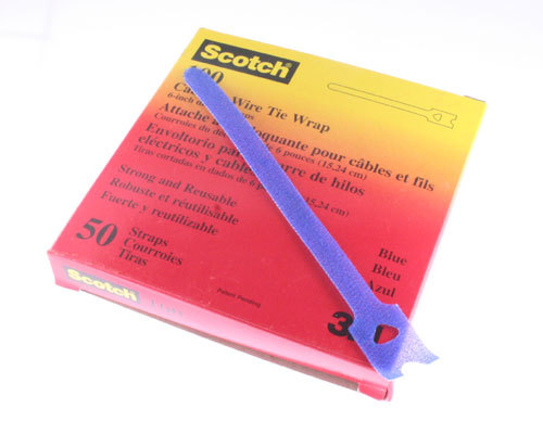 100-6ST-BLUE Hook and Loop Cable Fastener. Width:0.375 inch. Polypropylene