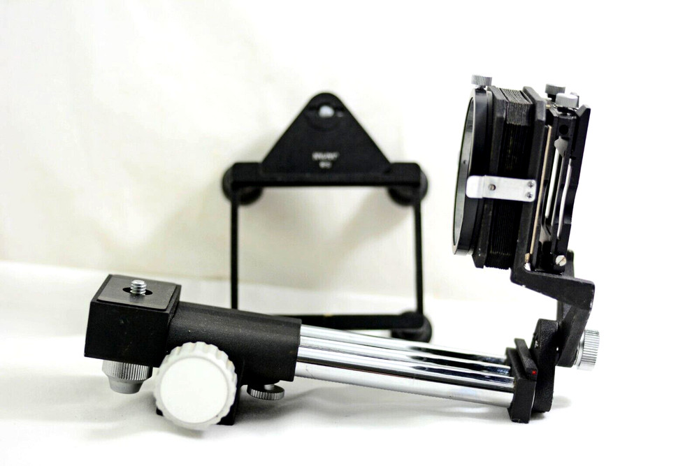 MINOLTA MD CAMERA SLIDE COPIER WITH RAIL ATTACHMENT AND MACRO STAND