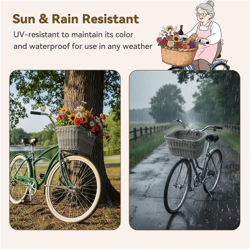 Multi-Use Handcrafted Bicycle Basket