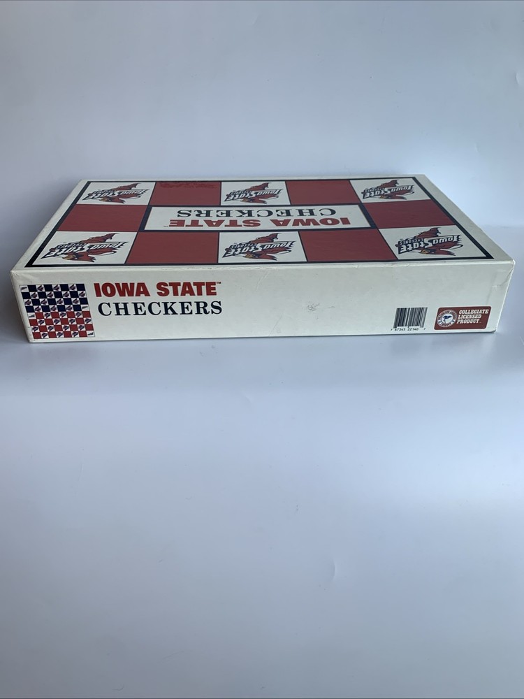 Vintage Iowa State Checkers Board Game Complete Set with Instructions