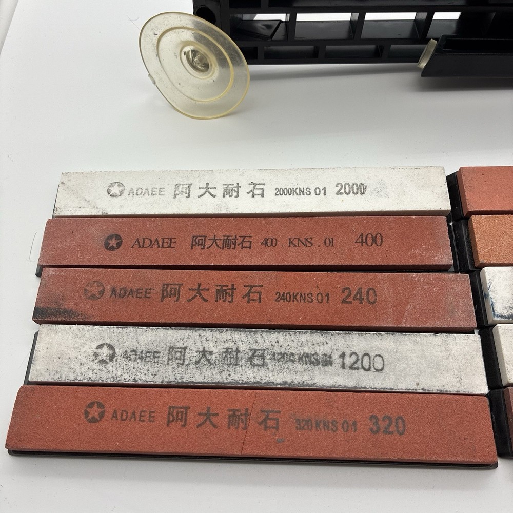 Fixed Angle Knife Sharpener Comes With Seven Whetstone Blocks And Bag