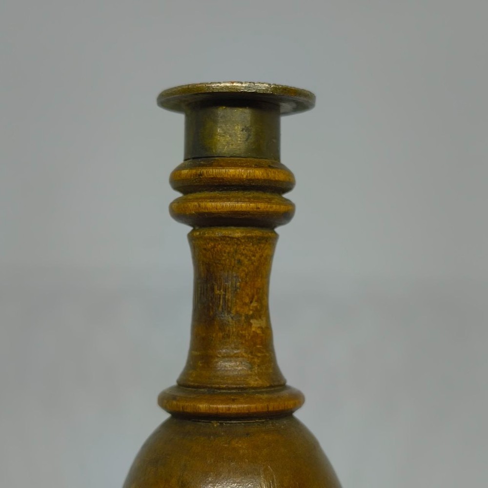 Antique Treen Wax Seal Stamp with Hidden Container - Monogram "S" - 19th
