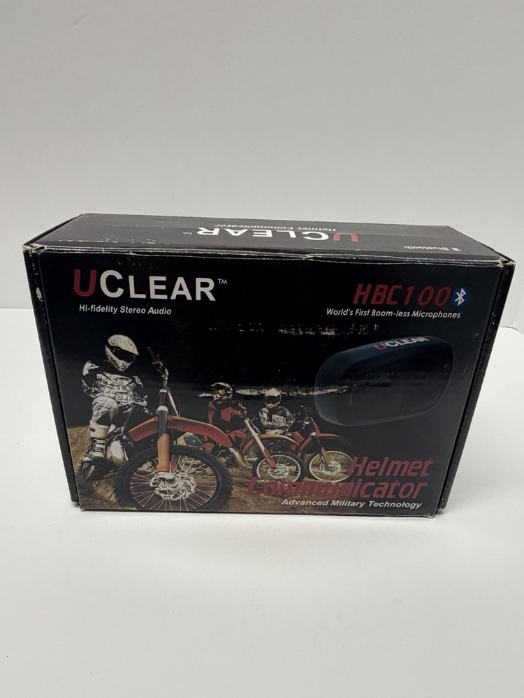 Uclear HBC100 Motorcycle Bluetooth Boomless Helmet Communicator, WORKING