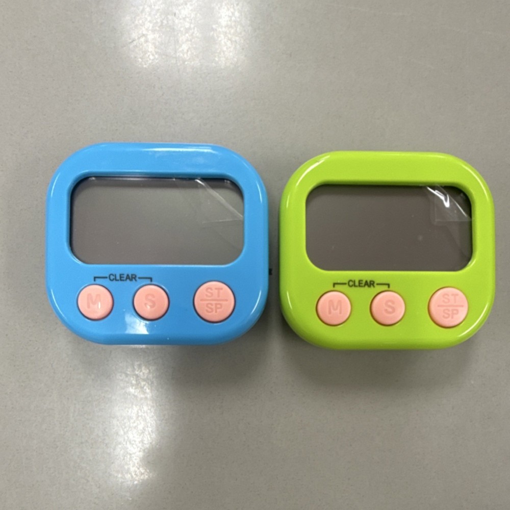 Aouce 2 Pack Digital Kitchen Timers Blue Green Countdown Battery Powered