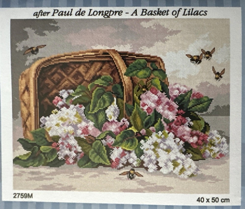Orchidea Needlepoint canvas for halfstitch without yarn after Paul de Longpre...