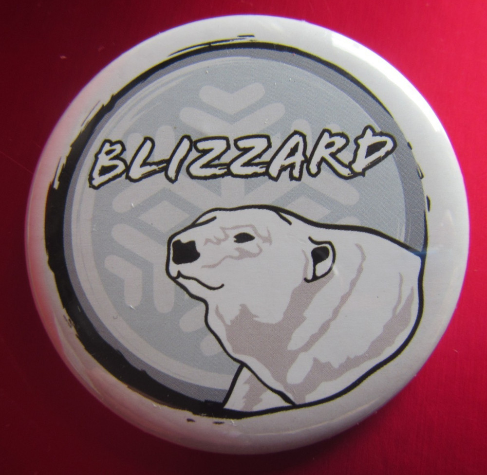 Blizzard Polar Bear Pinback /button Free Shipping