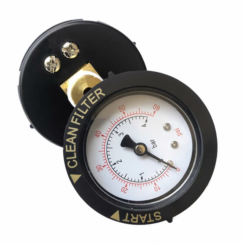 2" Black Case - Lower Mount POOL FILTER PRESSURE GAUGE