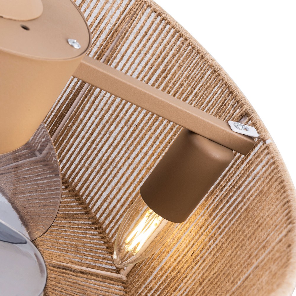 Caged Ceiling Fan Light with Remote Control, 6 Speeds for Home Decor