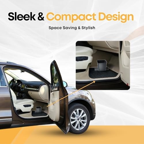 Car Trash Can for Vehicles Leakproof Compact Garbage Bin w/Stability Small Gray