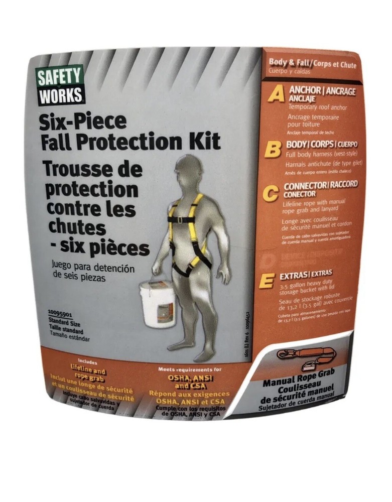 SAFETY WORKS 6-PIECE FALL PROTECTION KIT- 10095901