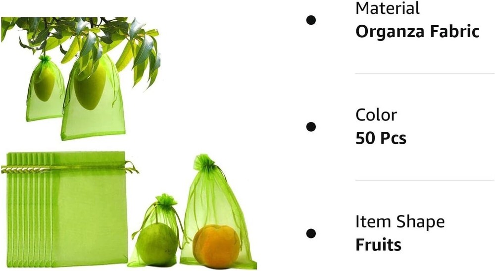 Versatile 50PCS Fruit Guard Bags with Protective Ropes - Multipurpose Solution