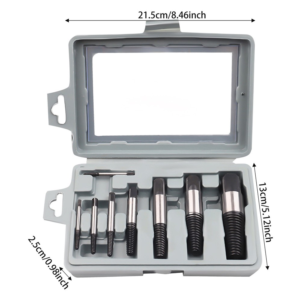 8 PCS Pipe Thread Extractor Set Nut/Bolt/Stud Removal Tool Pipe Thread Extractor