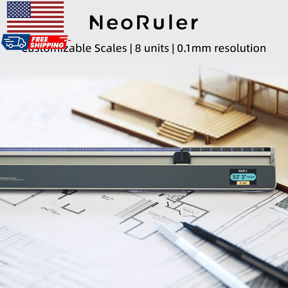 Neoruler Digital Scale Ruler 12 Inch Smart Scale Ruler with Infinite Customized
