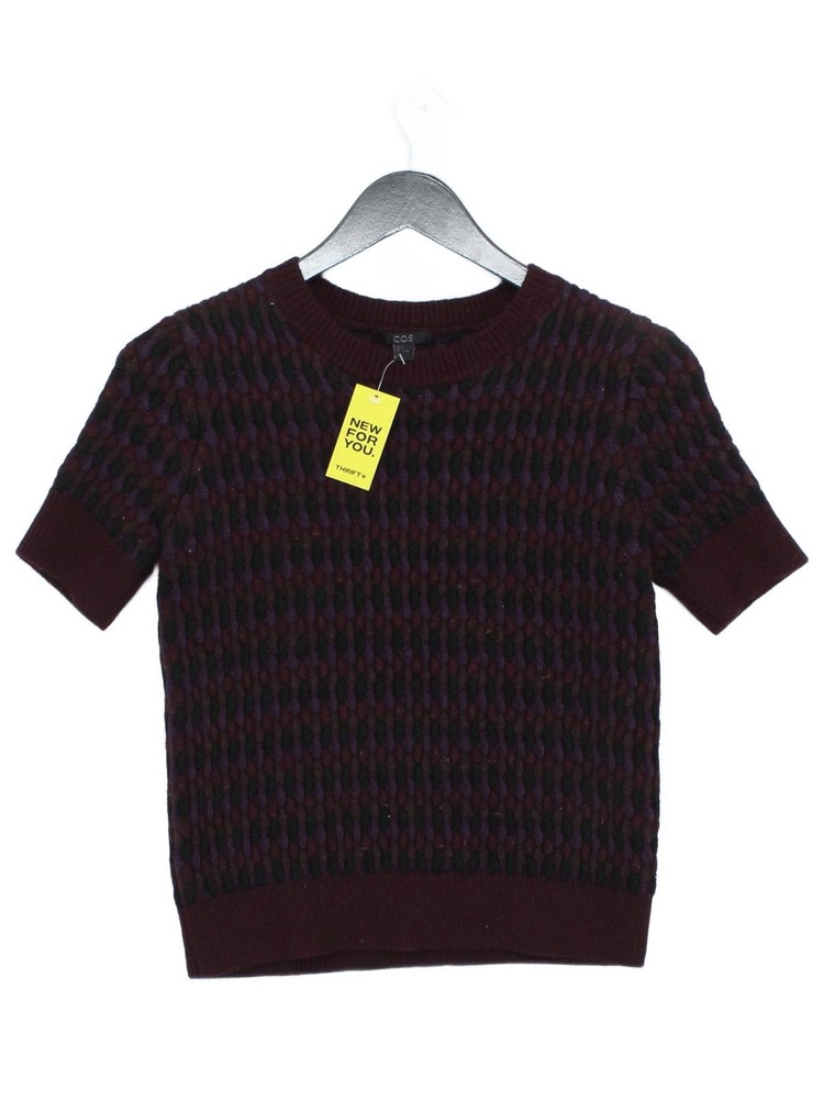 COS Women's Jumper S Multi Geometric Wool with Viscose Round Neck Pullover