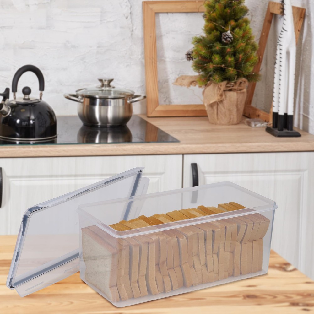 Tiawudi 2 Pack Bread Box, Plastic Container, Large Sandwich Holder,...