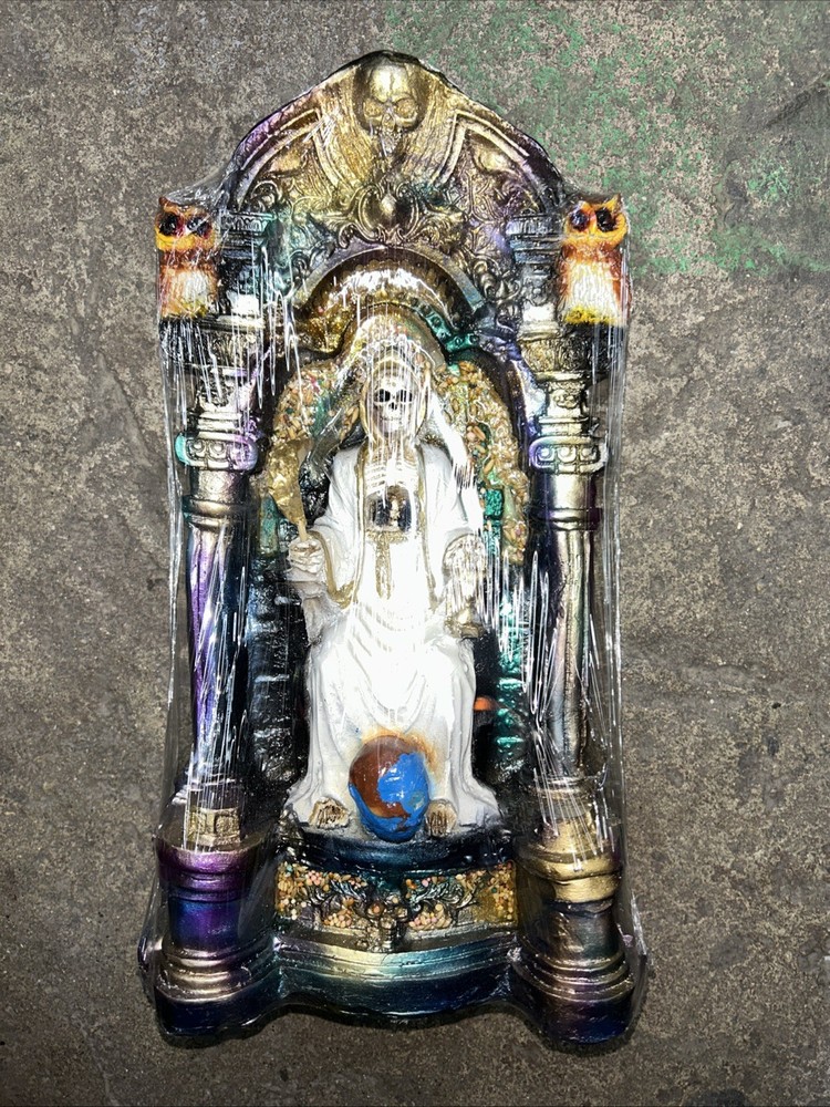 Santa Muerte White In Trone White Fixed 14in
