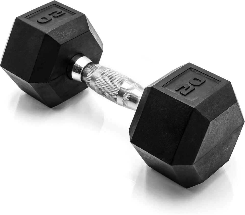 Coated Hex Dumbbell Weight - Single | 10-120 Lbs | Multiple Options