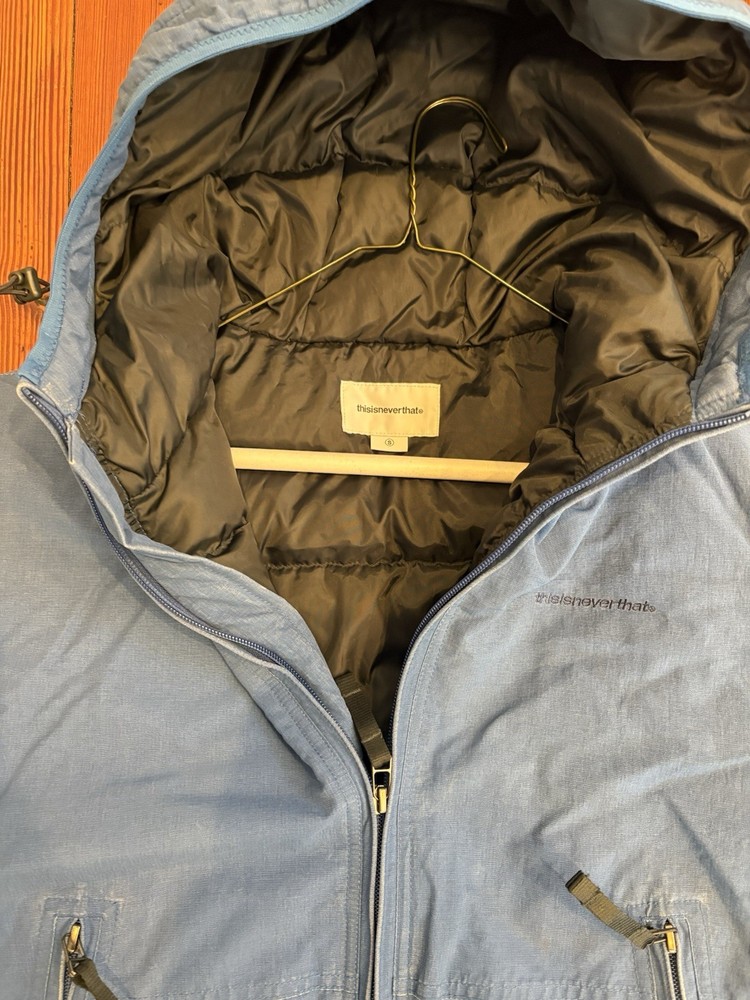 thisisneverthat Down Puffer Jacket Mens Small Blue Full Zip