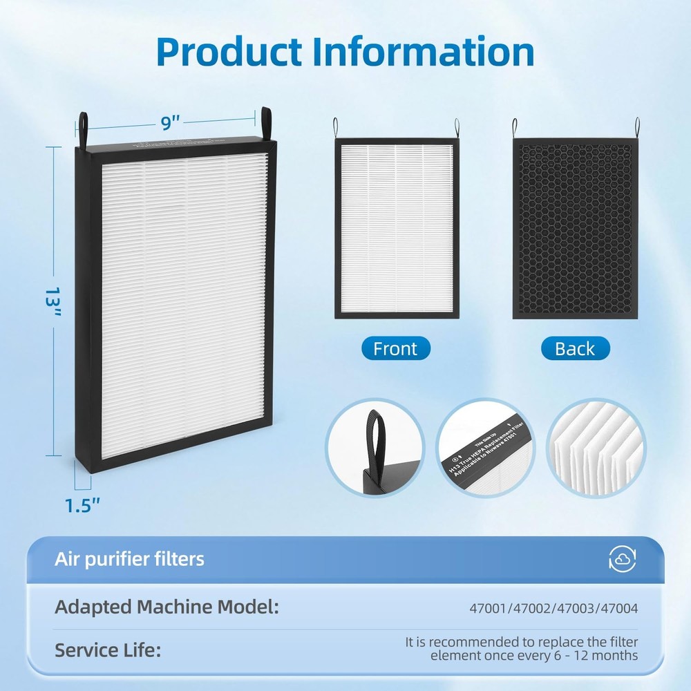 2 Pack Replacement Filter Compatible with NUWAVE OxyPure 47001, 47002, 47003,...