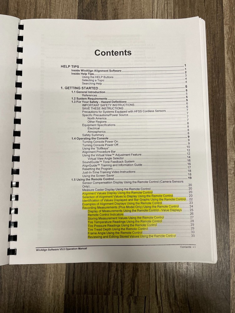 Hunter Engineering WinAlign Alignment Software Version 9.0 Manual