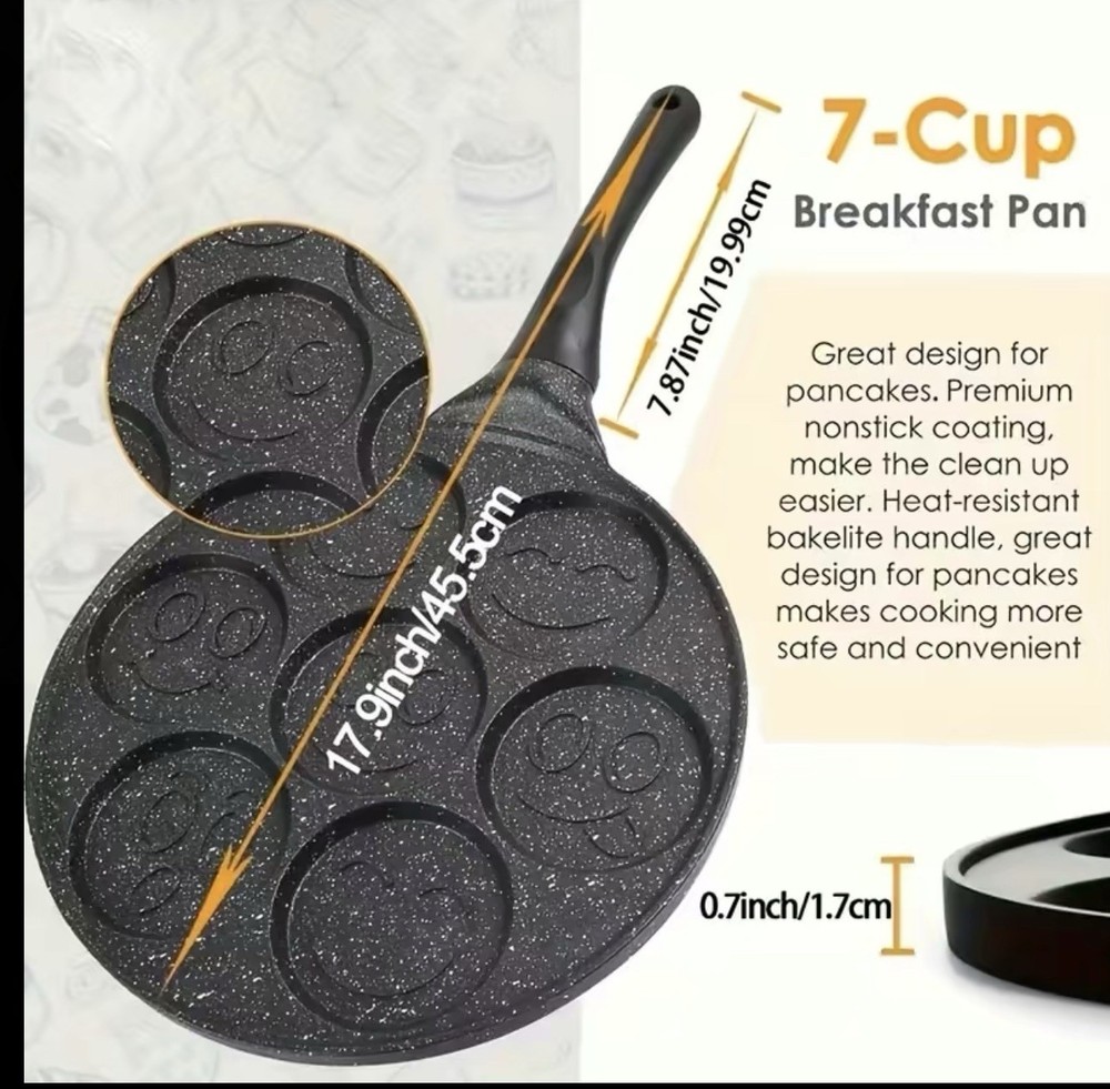 7 Hole Pancake Pan, nonstick Pancake Pan With Handle