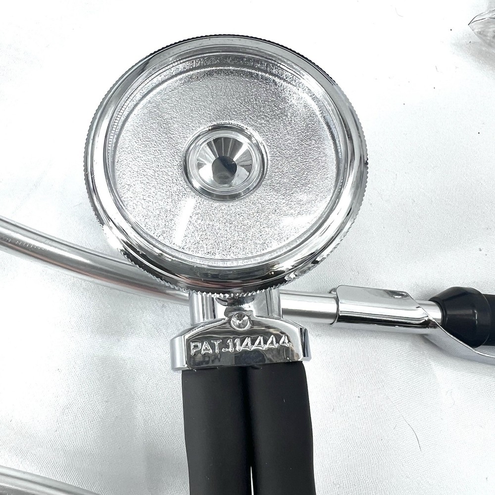Dual Head Stethoscope - BLACK / SILVER With Carry Bag