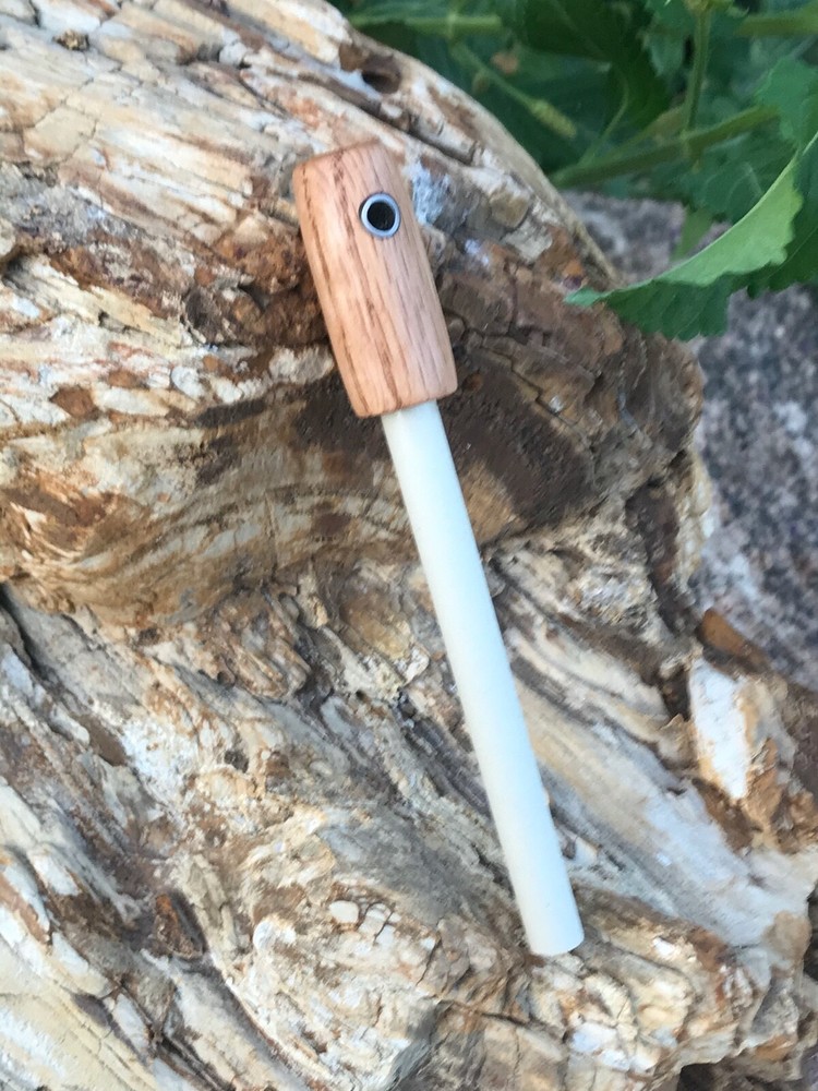 Handmade Round Oak Handle 3/8" Ceramic Field Sharpener