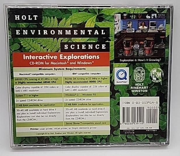 Holt Environmental Science by Arms (1998, CD-ROM)