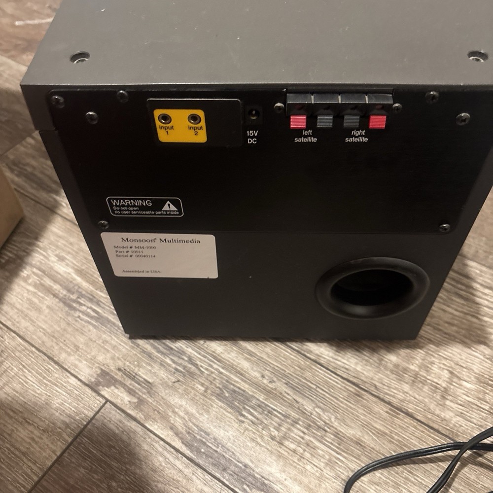 Monsoon MM-1000 Computer subwoofer & Power Cable ONLY - Tested Works!