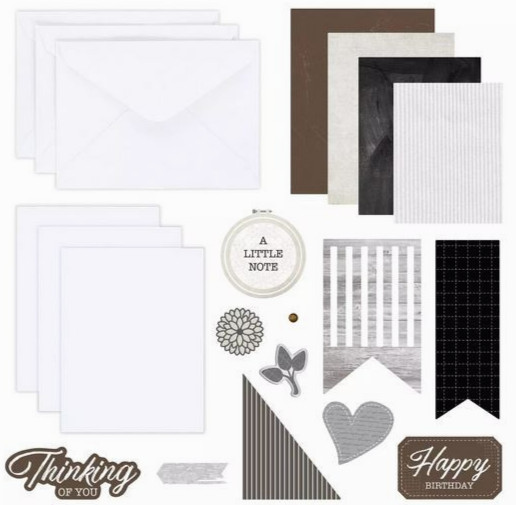 Creative Memories Trio Card Kit: "Bold & Slate", includes Envelopes